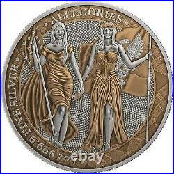 1 Oz Silver Coin 2019 5 Mark Columbia & Germania Allegories Antique Copper