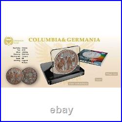 1 Oz Silver Coin 2019 5 Mark Columbia & Germania Allegories Antique Copper