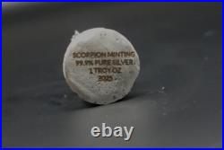 1 Troy Oz Scrooge Mcduck Hand Poured 3d Figure 99.9 Fine Silver Antiqued