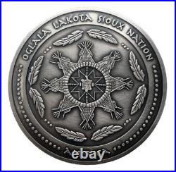1 oz Silver Coin 2023 Sioux Nation America Bald Eagle Ultra High Relief Antiqued