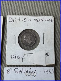 12 Antique Central America and European 50% 90% Silver Coins 1868 1968