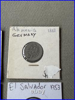 12 Antique Central America and European 50% 90% Silver Coins 1868 1968