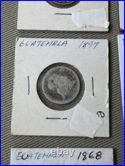 12 Antique Central America and European 50% 90% Silver Coins 1868 1968