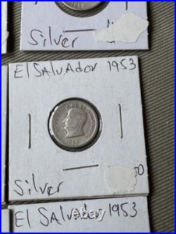 12 Antique Central America and European 50% 90% Silver Coins 1868 1968