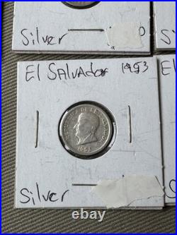 12 Antique Central America and European 50% 90% Silver Coins 1868 1968