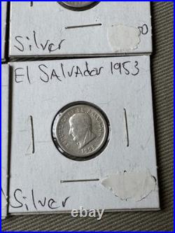 12 Antique Central America and European 50% 90% Silver Coins 1868 1968
