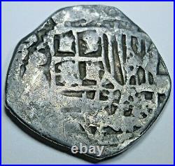 1500's-1600's Bolivia Silver 2 Reales Antique Spanish Colonial Pirate Cob Coin