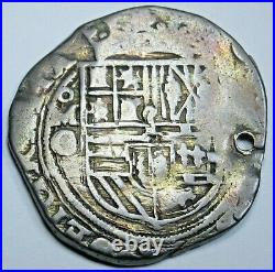 1500's Spanish Mexico Silver 2 Reales Two Real Antique Colonial Pirate Cob Coin
