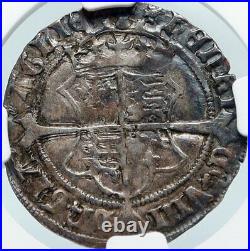 1543 IRELAND UK King Henry VIII ANTIQUE Old IRISH Silver 4 Pence NGC Coin i85318