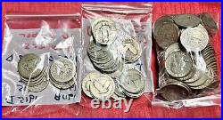 160 Antique & Vintage 90% Silver Quarters Barber, Standing Liberty & Washington