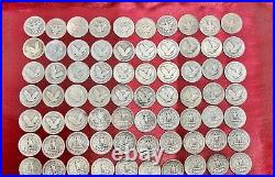 160 Antique & Vintage 90% Silver Quarters Barber, Standing Liberty & Washington