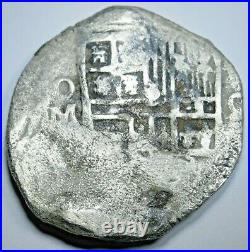 1618-1621 Shipwreck Spanish Mexico Silver 8 Reales Antique 1600s Pirate Cob Coin
