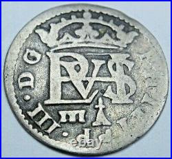 1621 Spanish Segovia Silver 1/2 Reales Antique 1600's Colonial Pirate Cross Coin