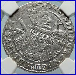 1623 POLAND DANZIG King Sigismund III ANTIQUE Silver 1/4 Taler Coin NGC i85374