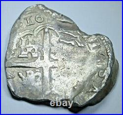 1630's Spanish Silver 4 Reales Genuine Antique 1600's Colonial Pirate Cob Coin