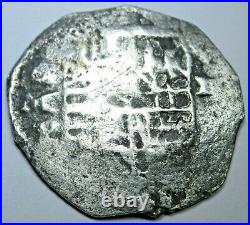 1634-1665 Mexico Silver 2 Reales Genuine Antique 1600's Spanish Pirate Cob Coin