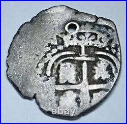 1656 Spanish Bolivia Silver 1 Reales Genuine Antique Colonial Pirate Cob Coin