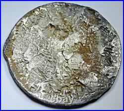 1700's Chopmarks Spanish Colonial 8 Reales Antique Old Silver Pirate Dollar Coin