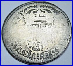 1707 Spanish Silver 1 Reales Genuine Antique 1700s Colonial Pirate Treasure Coin