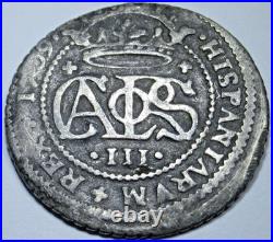 1709 Spanish Silver 2 Reales Genuine Antique Two Bits 1700s Pirate Treasure Coin