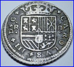 1709 Spanish Silver 2 Reales Genuine Antique Two Bits 1700s Pirate Treasure Coin