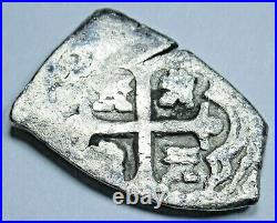 1729 Mexico Silver 1 Reales Antique Full Date Shipwreck 1700's Pirate Cob Coin