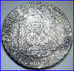 1735 Shipwreck Spanish Mexico 8 Reales 1700's Antique Silver Dollar Pirate Coin