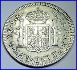 1773 Spanish Mexico Silver 2 Reales Genuine Antique 1700's Colonial Pirate Coin