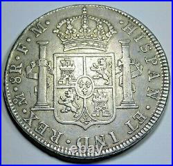 1774 Engraved June 29, 1786 Spanish Mexico Silver 8 Reales Antique Dollar Coin