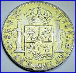 1777 Spanish Silver 8 Reales Gold Toned Antique US Colonial Pirate Treasure Coin