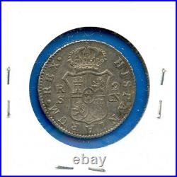 1803 Spanish 2 Reales Silver Coin #47 Antique Colonial Era King Carlos IV 2R