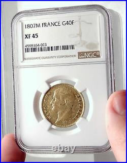 1807 FRANCE Napoleon Bonaparte BIG 40 Francs Antique French Gold Coin NGC i70552