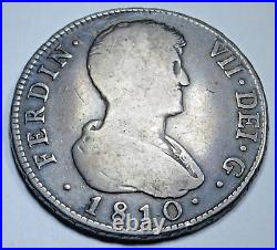 1810 Spanish Silver 4 Reales Genuine Antique 1800s Colonial Half Dollar 4R Coin