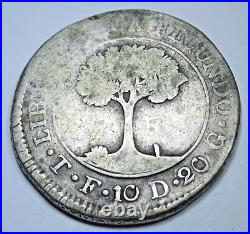 1831 Central American Republic Honduras Silver 2 Reales Antique 1800's Coin