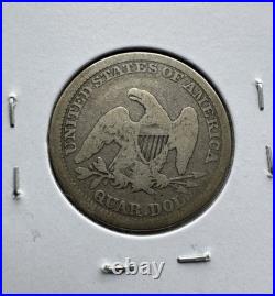 1863 Seated Liberty 25c Rare Date VG-F Nice Antique Tone Great Coin
