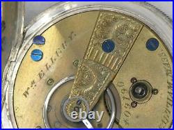 1870 Antique 18s Waltham 1857 Wm Ellery Coin Silver Pocket Watch, Serviced