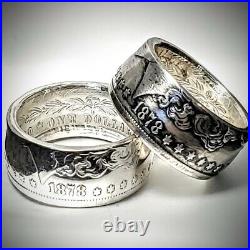 1878 First Year Morgan Dollar Coin Ring handcrafted(sizes 8-16)