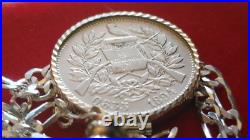 1894 Guatemala Muskets Scales of Justice 2 REALES Pendant 24 925 SILVER CHAIN