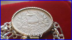 1894 Guatemala Muskets Scales of Justice 2 REALES Pendant 24 925 SILVER CHAIN