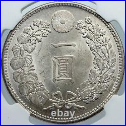 1903 JAPAN Emperor MEIJI & DRAGON Antique Silver 1 Yen Japanese Coin NGC i88759