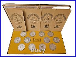 1972 Franklin Mint 12 Caesars Sterling Silver Coin Set 15 ozt Antique Finish