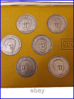 1972 Franklin Mint 12 Caesars Sterling Silver Coin Set 15 ozt Antique Finish