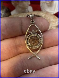 2,000 YR OLD WIDOWS MITE, COIN OF THE BIBLE, TIME Of CHRIST JESUS, with Chain