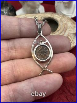 2,000 YR OLD WIDOWS MITE, COIN OF THE BIBLE, TIME Of CHRIST JESUS, with Chain