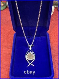 2,000 YR OLD WIDOWS MITE, COIN OF THE BIBLE, TIME Of CHRIST JESUS, with Chain