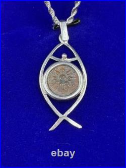 2,000 YR OLD WIDOWS MITE, COIN OF THE BIBLE, TIME Of CHRIST JESUS, with Chain