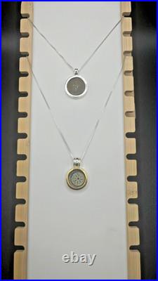 2 Ancient Widow's Mite Coins in Sterling Silver pendants with Neckless