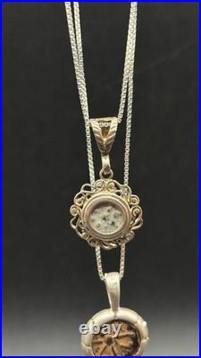 2 Ancient Widow's Mite Coins in Sterling Silver pendants with Neckless