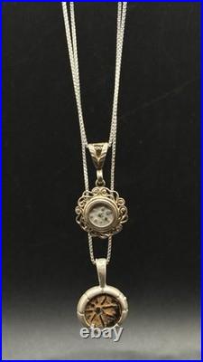 2 Ancient Widow's Mite Coins in Sterling Silver pendants with Neckless
