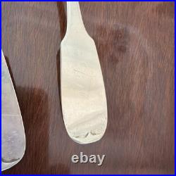 2 COIN SILVER SPOONS SERVING SPOONS one Philo Dubois one Hall and Hewson c1845
